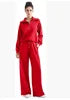 Loungewear Set - Quarter Zip Pullover Sweatshirt With Wide Leg Sweatpants