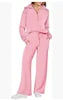 Loungewear Set - Quarter Zip Pullover Sweatshirt With Wide Leg Sweatpants