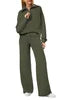 Loungewear Set - Quarter Zip Pullover Sweatshirt With Wide Leg Sweatpants