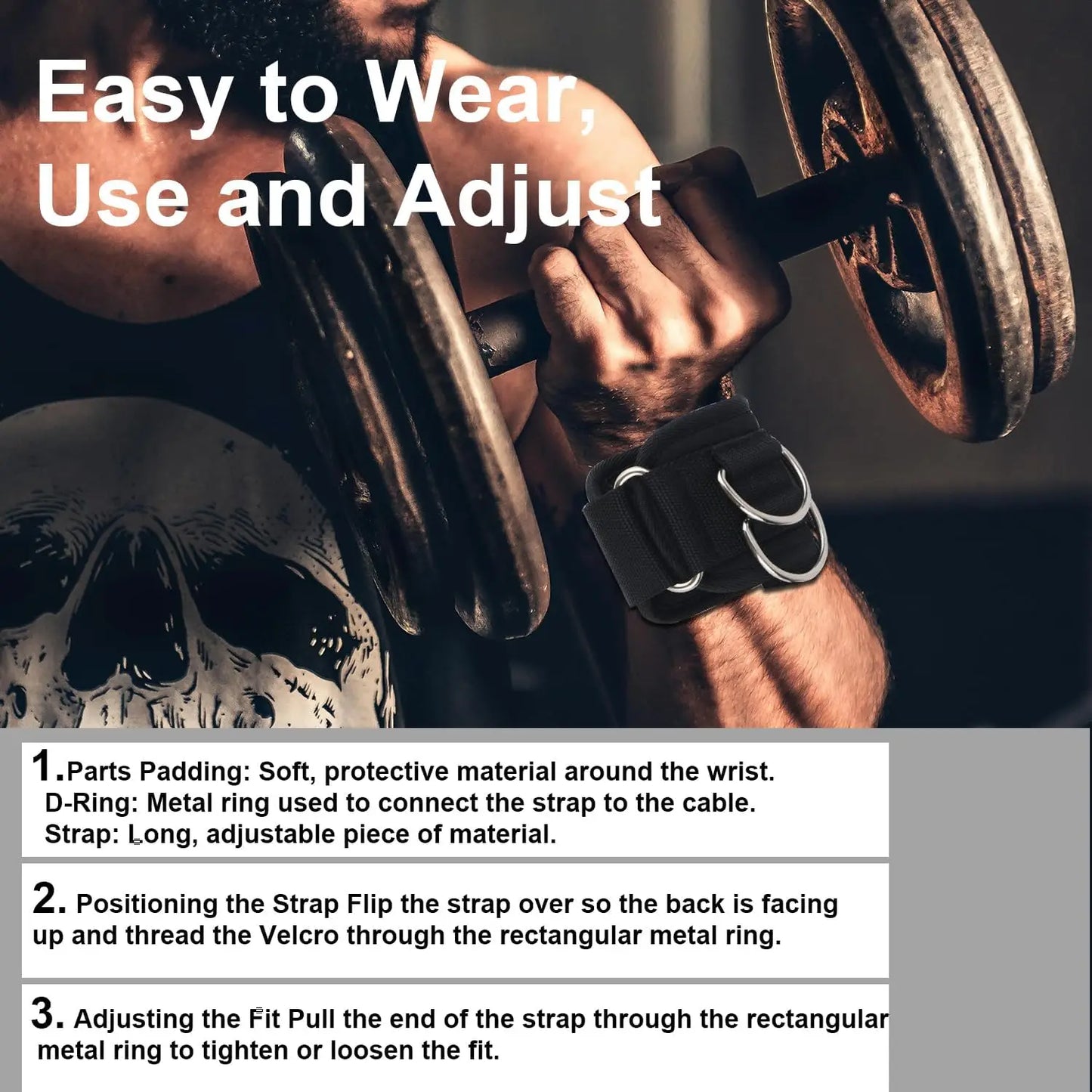 2pc Wrist Straps for Weightlifting