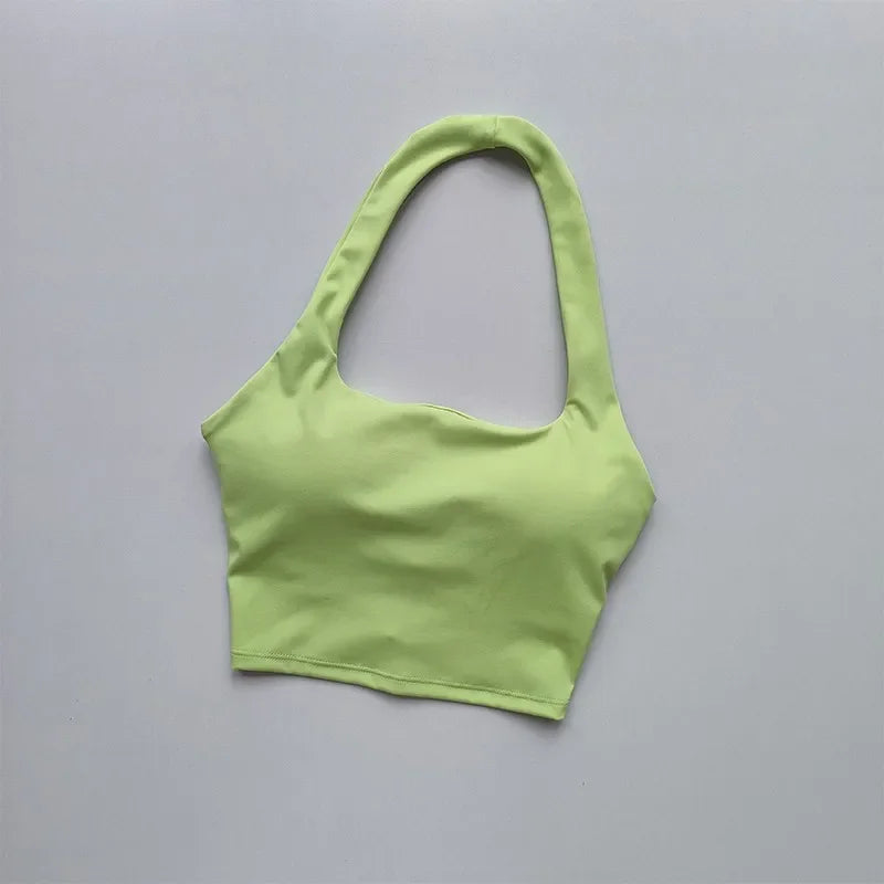 Women's Single Strap Double Lined Gym Top